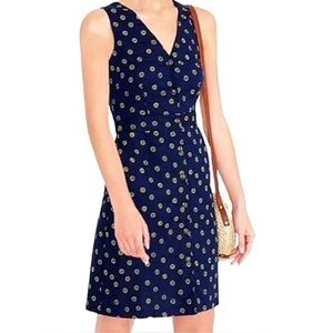 j.crew Blue Sleeveless Wrap Midi Dress size 4